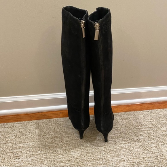 Bandolino Black Suede Women's tall Boots platform and 3” heel size 6 - Picture 7 of 12